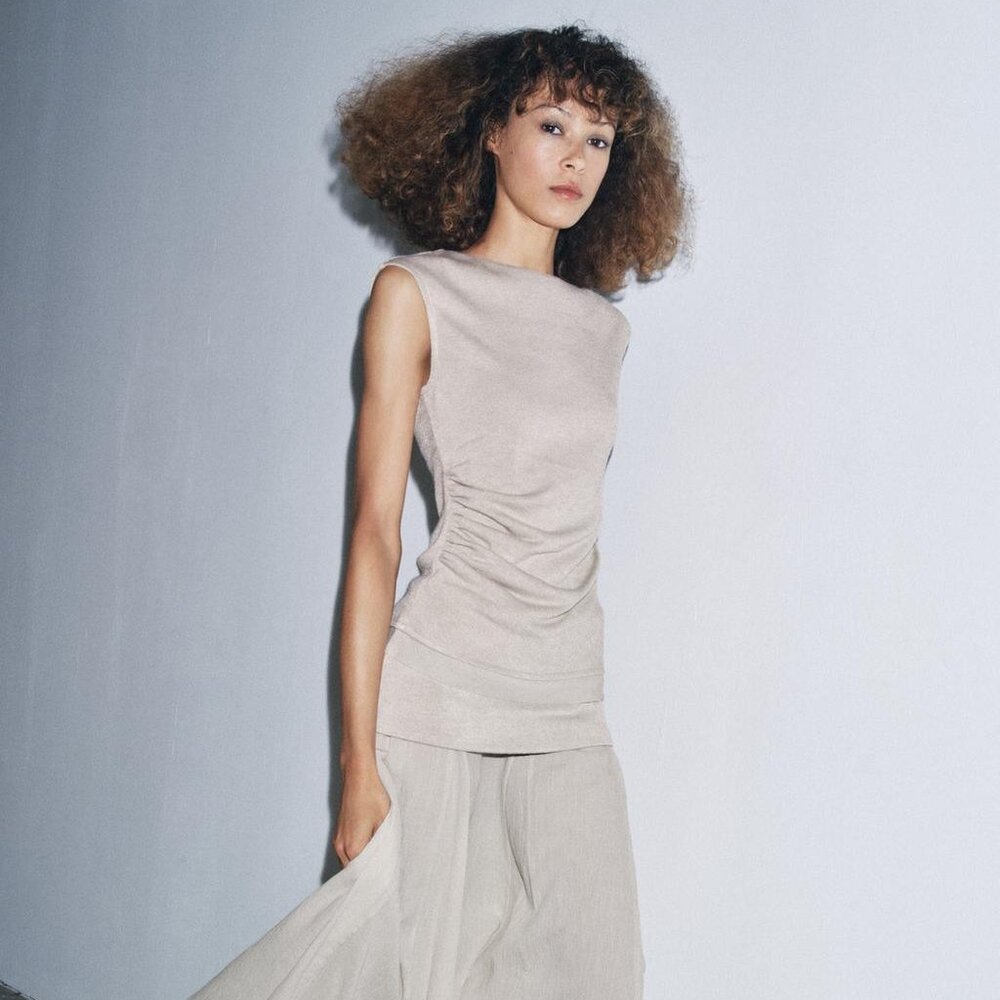 ZARA DRAPED SOFT TOP SIZE SMALL NWT